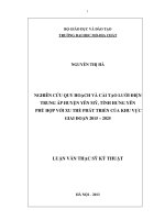 Nghiên cứu quy hoạch và cai tạo lưới điện trung áp huyện yên mỹ, tỉnh hưng yên phù hợp với xu thế phát triển của khu vực giai đoạn 2015 2020    