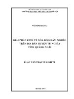 Giải pháp kinh tế xóa đói giảm nghèo trên địa bàn huyện tư nghĩa tỉnh quảng ngãi    