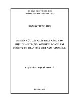 Nghiên cứu các giải pháp nâng cao hiệu quả sử dụng vốn kinh doanh tại công ty cổ phần sữa việt nam (vinamilk)    