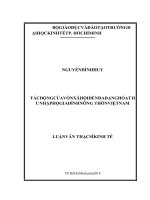 Luận văn thạc sĩ kinh tế phát triển (FULL) tác động của vốn xã hội đến đa dạng hóa thu nhập hộ gia đình nông thôn việt nam 