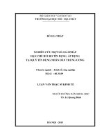 Nghiên cứu một số giải pháp hạn chế rủi ro tín dụng, áp dụng tại quỹ tín dụng nhân dân trung ương    