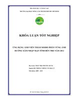 KHÓA LUẬN TỐT NGHIỆP ỨNG DỤNG ẢNH VIỄN THÁM MODIS PHÂN VÙNG ẢNH HƢỞNG XÂM NHẬP MẶN TỈNH BẾN TRE