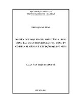 Nghiên cứu một số giải pháp tăng cường công tác quản trị nhân lực tại công ty cổ phần xi măng và xây dựng quảng ninh    