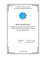 BÁO CÁO KẾT QUẢ NGHIÊN CỨU GIẢI PHÁP PHÁT TRIỂN BỀN VỮNG ĐỐI TƢỢNGTHAM GIA BẢO HIỂM Y TẾ TRÊN ĐỊA BÀN TỈNH KON TUM