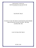 Ứng dụng tư liệu viễn thám và gis để thành lập bản đồ biến động sử dụng đất huyện tam nông   phú thọ, giai đoạn 2005   2010    