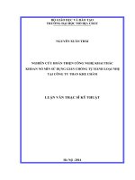 Nghiên cứu hoàn thiện công nghệ khai thác khoan nổ mìn sử dụng giàn chống tự hành loại nhẹ tại công ty than khe chàm    