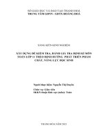 Xây dựng đề kiểm tra, đánh giá định kì môn toán lớp 11 theo định hướng phát triển phẩm chất, năng lực học sinh 