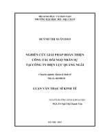 Nghiên cứu giải pháp hoàn thiện công tác đãi ngộ nhân sự tại công ty điện lực quảng ngãi    