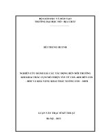 Nghiên cứu đánh giá các tác động đến môi trường khi khai thác cụm mỏ thiện tân từ cos 60m đến cos 80m và khả năng khai thác xuống cos 100m    