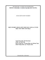 Một số biện pháp giúp trẻ mẫu giáo 4 5 tuổi học tốt môn âm nhạc 