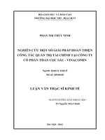 Nghiên cứu một số giải pháp hoàn thiện công tác quản trị tài chính tại công ty cổ phần than cọc sáu   vinacomin    