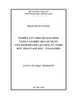 Nghiên cứu một số giải pháp nâng cao hiệu quả sử dụng vốn kinh doanh tại công ty tnhh mtv than nam mẫu   vinacomin    