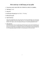 Mô tả môn học và khối lượng các học phần 1. Tên môn học (mã số): NHẬP MÔN MÁY TÍNH DÙNG CHO KỸ SƯ (EE050IU)