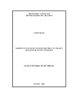 Nghiên cứu xây dựng cơ sở dữ liệu phục vụ cho quy hoạch sử dụng đất cấp huyện    