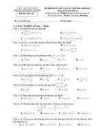 Đề thi giữa kì 2 lớp 10 môn toán trường Đoàn Thượng, Hải Dương năm 2020-2021