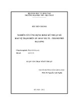 Nghiên cứu ứng dụng rơle kỹ thuật số bảo vệ trạm biến áp 110kv hà tu   thành phố hạ long    