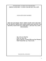 Một số giải pháp phát triển ngôn ngữ cho trẻ 25 36 tháng tuổi thông qua hoạt động kể chuyện tại trường mầm non nga phượng 2 