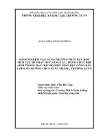 Kinh nghiệm vận dụng phương pháp dạy học tích cực để phát huy năng lực, phẩm chất học sinh trong dạy học bộ môn giáo dục công dân lớp 6, ở trường trung học cơ sở xuân 