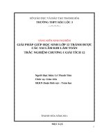 Giải pháp giúp học sinh tránh được các sai lầm khi làm toán trắc nghiệm chương 1 giải tích 12 