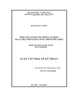 Thiết kế lắp đặt hệ thống tự động quan trắc biến dạng công trình thủy điện    