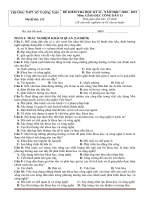 Đề kiểm tra học kì 2 môn Giáo dục công dân lớp 11 năm học 2020-2021 – Trường THPT Võ Trường Toản (Mã đề 132)