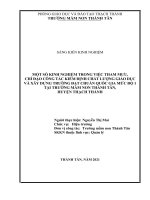 Một số kinh nghiệm tham mưu, chỉ đạo công tác kiểm định chất lượng, xây dựng trường mầm non đạt chuẩn quốc gia mức độ 1 tại trường mầm non thành tân, huyện thạch thành 