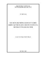 Xây dựng hệ thống giám sát và điều khiển tập trung dây chuyền tuyển của mỏ than vùng quảng ninh    