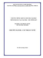 TRƯỜNG ĐẠI HỌC TÀI NGUYÊN VÀ MÔI TRƯỜNG TPHCM CHƯƠNG TRÌNH KHUNG GIÁO DỤC ĐẠI HỌC TRÌNH ĐỘ ĐÀO TẠO: ĐẠI HỌC - HỆ CHÍNH QUY NGÀNH: CẤP THOÁT NƯỚC