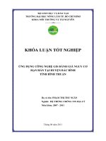 ỨNG DỤNG CÔNG NGHỆ GIS ĐÁNH GIÁ NGUY CƠ HẠN HÁN TẠI HUYỆN BẮC BÌNH TỈNH BÌNH THUẬN