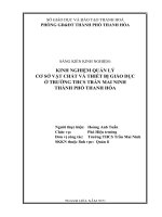 Kinh nghiệm quản lí cơ sở vật chất và thiết bị giáo dục ở trường THCS trần mai ninh thành phố thanh hóa 
