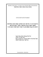 Hướng dẫn học sinh xây dựng và sử dụng hồ sơ mục tiêu trong dạy học đọc hiểu văn bản truyện việt nam hiện đại lớp 9 