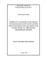 Nghiên cứu các phương án quy hoạch xây dựng bể chứa nước ngầm và đường cống ngầm thoát nước mặt chống ngập tại một số khu vực trên địa bàn thành phố hồ chí minh    