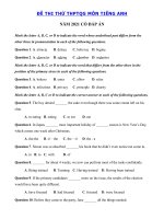 Đề thi thử tốt nghiệp THPT tiếng Anh 2021 có đáp án số 10