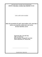Một số giải pháp tổ chức hoạt động góc cho trẻ 3 tuổi a tại trường mầm non vạn xuân, thường xuân 