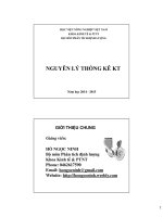 KHOA KINH TẾ & PTNTBỘ MÔN PHÂN TÍCH ĐỊNH LƯỢNG. NGUYÊN LÝ THỐNG KÊ KT