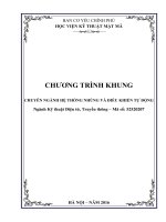 HỌC VIỆN KỸ THUẬT MẬT MÃ CHƯƠNG TRÌNH KHUNG CHUYÊN NGÀNH HỆ THỐNG NHÚNG VÀ ĐIỀU KHIỂN TỰ ĐỘNG Ngành Kỹ thuật Điện tử, Truyền thông