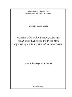 Nghiên cứu hoàn thiện quản trị nhân lực tại công ty tnhh mtv vật tư vận tải và xếp dỡ   vinacomin    