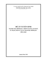 ĐỀ ÁN TUYỂN SINH ĐẠI HỌC HỆ CHÍNH QUY; NHÓM NGÀNH CAO ĐẲNG SƯ PHẠM, TRUNG CẤP SƯ PHẠM HỆ CHÍNH QUY