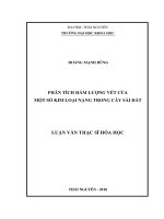 Luận văn thạc sĩ phân tích hàm lượng vết của một số kim loại nặng trong cây sài đất 