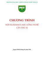 TRƢỜNG ĐẠI HỌC Y KHOA PHẠM NGỌC THẠCH CHƢƠNG TRÌNH HỘI NGHỊ KHOA HỌC CÔNG NGHỆ LẦN THỨ XI