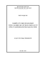 Nghiên cứu một số giải pháp nâng cao hiệu quả sử dụng nhân lực ở công ty kinh doanh than quảng ninh    
