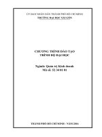 TRƯỜNG ĐẠI HỌC SÀI GÒN CHƯƠNG TRÌNH ĐÀO TẠO TRÌNH ĐỘ ĐẠI HỌC Ngành: Quản trị Kinh doanh