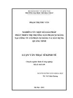 Nghiên cứu một số giải pháp phát triển thị trường sản phẩm xi măng tại công ty cổ phần xi măng và xây dựng quảng ninh    