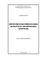 Nghiên cứu chính xác hoá dị thường độ cao egm 2008 dựa trên số liệu gps   thuỷ chuẩn trên phạm vi cục bộ ở việt nam    