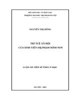 Trí tuệ xã hội của sinh viên sư phạm mầm non 