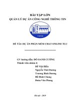BÀI TẬP LỚN QUẢN LÝ DỰ ÁN CÔNG NGHÊ THÔNG TIN ĐỀ TÀI: DỰ ÁN PHẦN MỀM CHAT ONLINE TLU