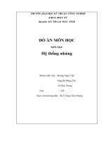 TRƯỜNG ĐẠI HỌC KỸ THUẬT CÔNG NGHIỆP KHOA ĐIỆN TỬ Bộ môn: KỸ THUẬT MÁY TÍNH ĐỒ ÁN MÔN HỌC MÔN HỌC Hệ thống nhúng