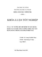 Tư tưởng hồ chí minh về xây dựng đảng và vấn đề tăng cường công tác xây dựng đảng trong giai đoạn hiện nay 