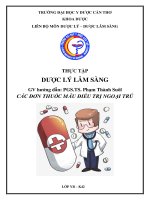 CÁC ĐƠN THUỐC MẪU ĐIỀU TRỊ NỘI TRÚ  NGOẠI TRÚ