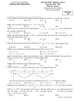 Đề thi thử THPT Quốc gia 2019 môn Toán lần 1  Trường THPT Bình Minh có đáp án